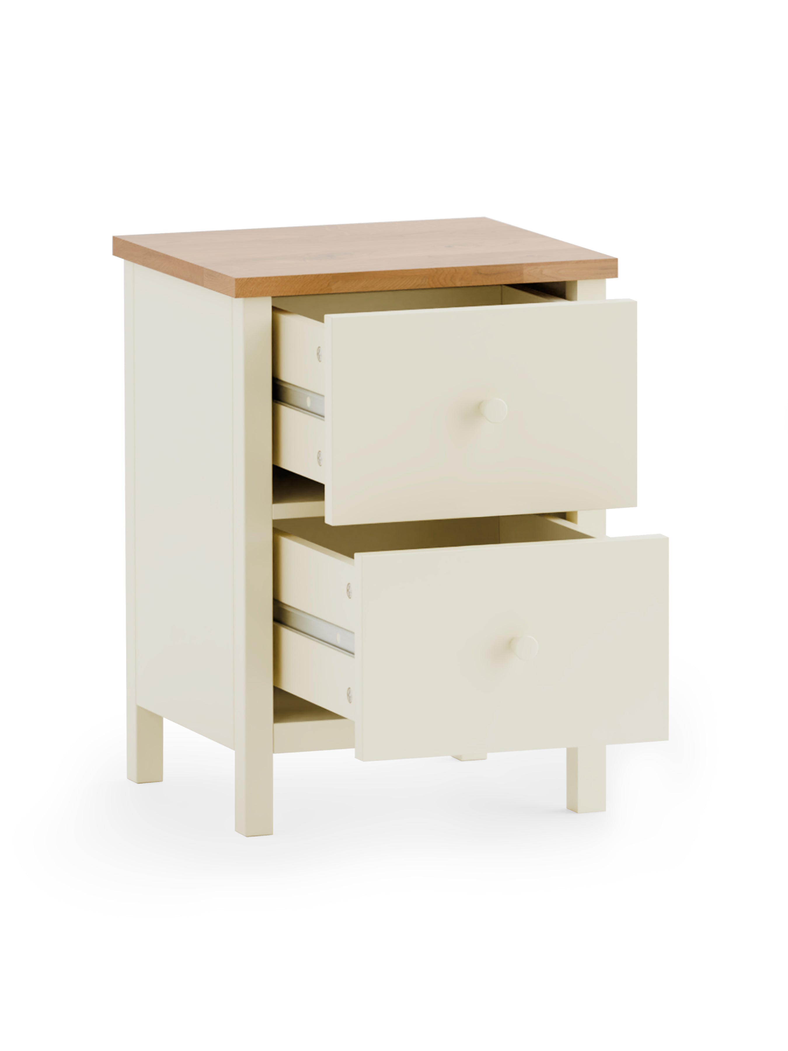 Osborne Solid Oak Wood Ivory Bedside Table | 1 Drawer